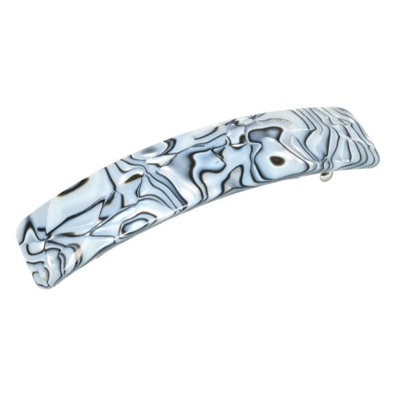 Long Rectangle Hair Clip Gray Magma Handmade Celluloid Automatic Style main image 7